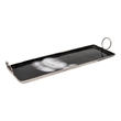 Tray with Metal and Ring Handles- Black and Silver
