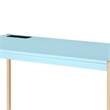 Writing Desk with USB Dock and Metal Legs- Sky Blue and Gold
