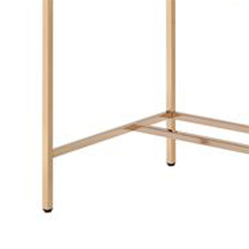 Writing Desk with USB Dock and Metal Legs- Sky Blue and Gold