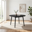 Dining Table with Wood and Rounded Tapered Legs- Black