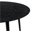 Dining Table with Wood and Rounded Tapered Legs- Black