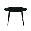 Dining Table with Wood and Rounded Tapered Legs- Black