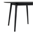 Dining Table with Wood and Rounded Tapered Legs- Black
