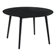 Dining Table with Wood and Rounded Tapered Legs- Black