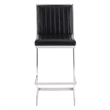 Barstool with Channel Stitching and Angled Cantilever Base- Black and Silver