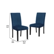 Kate 38 Inch Velvet Upholstered Wood Dining Chair- Set of 2- Blue