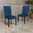 Kate 38 Inch Velvet Upholstered Wood Dining Chair- Set of 2- Blue