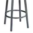 26 Inch Vegan Faux Leather Curved Counter Stool- Brown- Gray