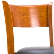 Sabi 24 inch Swivel Counter Stool- Solid Wood- Faux Leather- Brown- Black