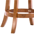 Sabi 24 inch Swivel Counter Stool- Solid Wood- Faux Leather- Brown- Black