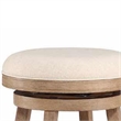 Liam 29 Inch Wood Barstool- Swivel Seat- High Density Foam Cushion- Ivory