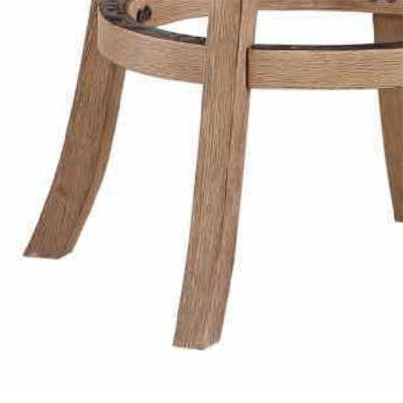 Liam 29 Inch Wood Barstool- Swivel Seat- High Density Foam Cushion- Ivory