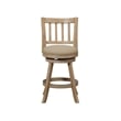 Adam 24 Inch Solid Wood Swivel Counter Stool- Slatted Back- Oat Brown