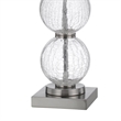29 Inch Accent Table Lamp Set of 2- Stacked Crackle Glass balls- Silver