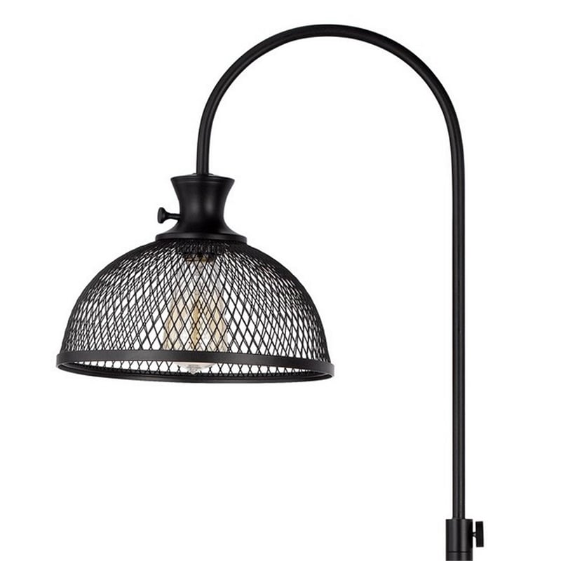 61 Inch Modern Floor Lamp- Hanging Mesh Shade- Metal Base- Black