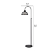 61 Inch Modern Floor Lamp- Hanging Mesh Shade- Metal Base- Black