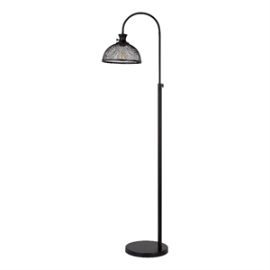 61 Inch Modern Floor Lamp- Hanging Mesh Shade- Metal Base- Black