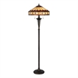Xia 61 Inch Style Vintage Floor Lamp- Glass Shade- Antique Bronze