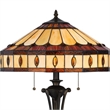 Xia 61 Inch Style Vintage Floor Lamp- Glass Shade- Antique Bronze