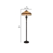 Xia 61 Inch Style Vintage Floor Lamp- Glass Shade- Antique Bronze