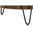 Zoro 42 Inch Coffee Table- Reclaimed Wood- Hairpin Legs- Brown and Black