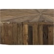Zoro 42 Inch Coffee Table- Reclaimed Wood- Hairpin Legs- Brown and Black