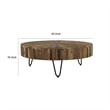 Zoro 42 Inch Coffee Table- Reclaimed Wood- Hairpin Legs- Brown and Black
