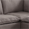 Amato 84 Inch Modern Sectional Arm Loveseat and Ottoman Set- Gray Fabric