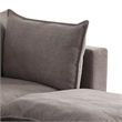Amato 84 Inch Modern Sectional Arm Loveseat and Ottoman Set- Gray Fabric