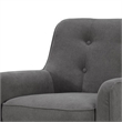 Kina 28 Inch Accent Chair- Gray Fabric- Button Tufted- Angled Wood Legs