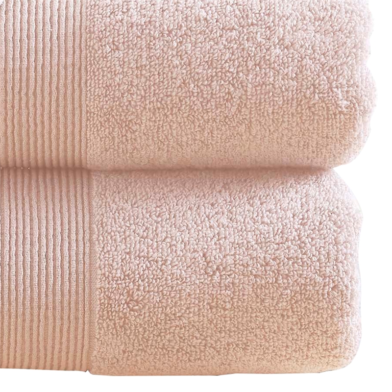 Lyra 2 Piece Ultra Soft Towel Set- Cotton Absorbent Texture- Blush Pink