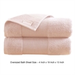 Lyra 2 Piece Ultra Soft Towel Set- Cotton Absorbent Texture- Blush Pink