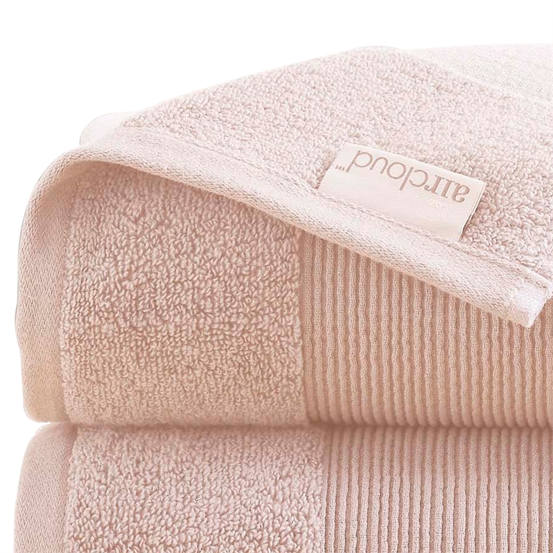 Lyra 2 Piece Ultra Soft Towel Set- Cotton Absorbent Texture- Blush Pink