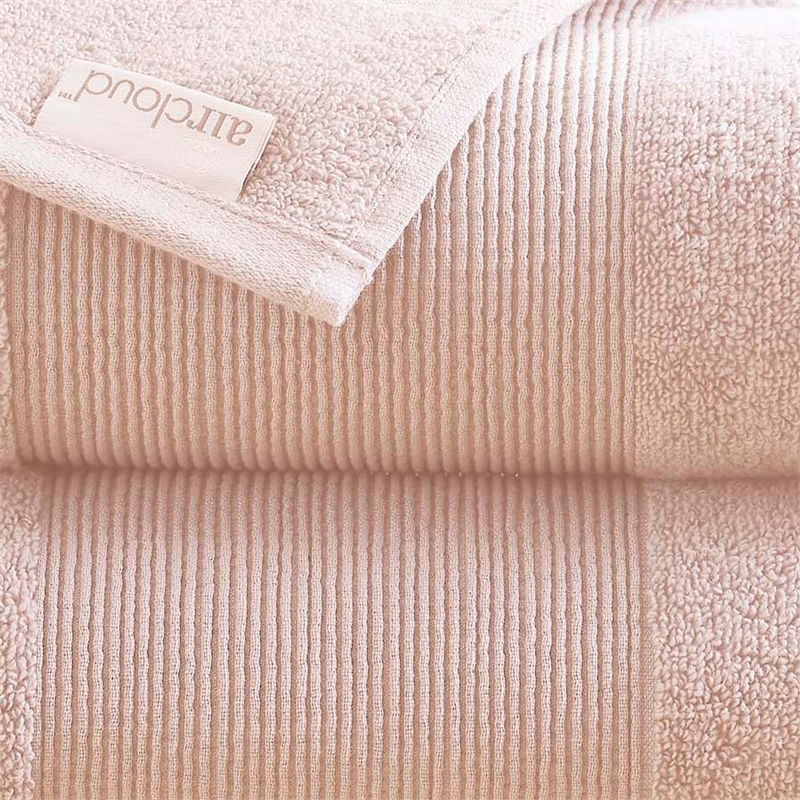 Lyra 2 Piece Ultra Soft Towel Set- Cotton Absorbent Texture- Blush Pink