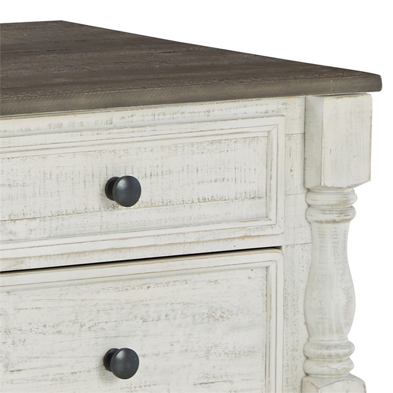 46 Inch Rectangular Lift Top Coffee Table- Faux Drawer Front- White- Brown