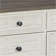 46 Inch Rectangular Lift Top Coffee Table- Faux Drawer Front- White- Brown