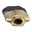 Kaya 9 Inch Classic Accent Metal Vase- Square Body- Narrow Top- Gold- Black