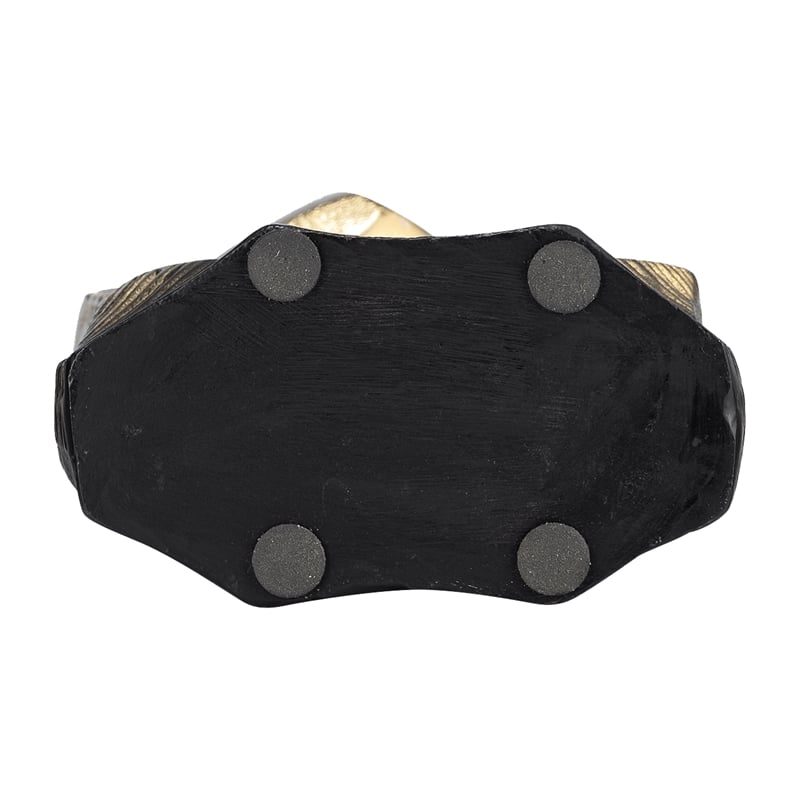 Kaya 9 Inch Classic Accent Metal Vase- Square Body- Narrow Top- Gold- Black