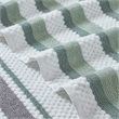 Nyx 6pc Soft Cotton Towel Set- Striped- White- Light Gray By The Urban Port