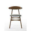 Cid Cas 20 Inch Dining Chair- Set of 2- Curved Oval Backrest- Walnut Wood