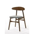 Cid Cas 20 Inch Dining Chair- Set of 2- Curved Oval Backrest- Walnut Wood