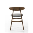 Cid Cas 20 Inch Dining Chair- Set of 2- Curved Oval Backrest- Walnut Wood