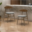 Cid Cas 20 Inch Dining Chair- Set of 2- Curved Oval Backrest- Walnut Wood