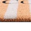 Oy 24 x 36 Coir Welcome Doormat- Hand Screen Print- Brown and Ivory Stripes