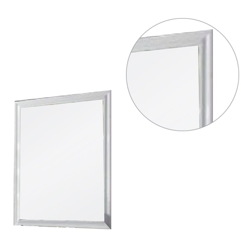 Tyra 39 Inch Wall Mirror- Rectangular Wood Frame- White