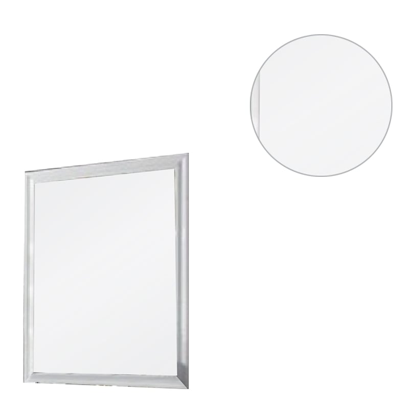 Tyra 39 Inch Wall Mirror- Rectangular Wood Frame- White
