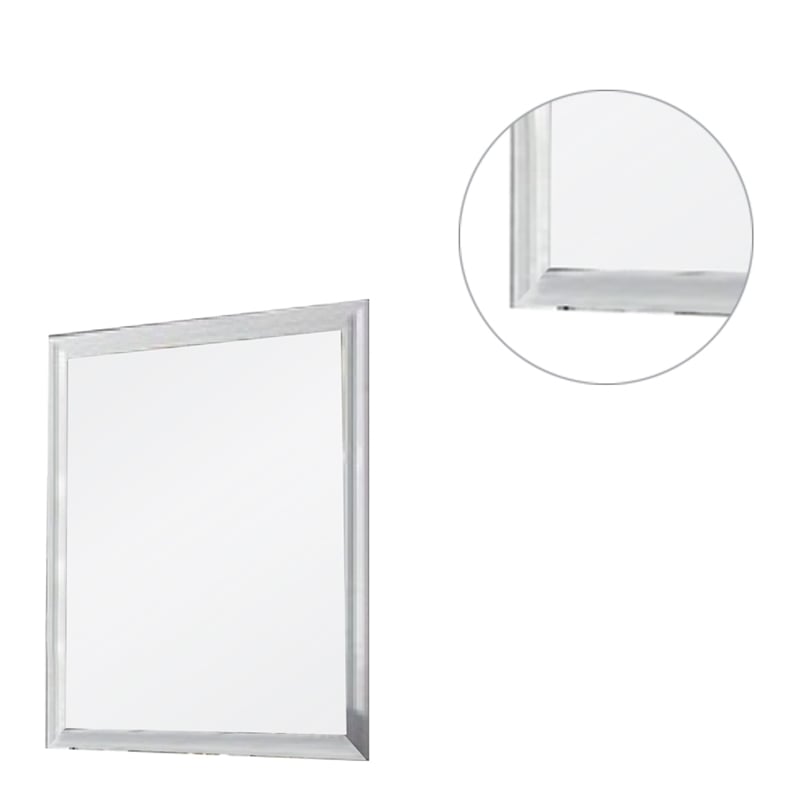 Tyra 39 Inch Wall Mirror- Rectangular Wood Frame- White
