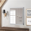 Tyra 39 Inch Wall Mirror- Rectangular Wood Frame- White