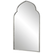 38 Inch Wood Wall Mirror- Moroccan Style- Antique Silver