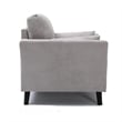 Otto 37 Inch Armchair- Pocket Coil Springs- 2 Throw Pillows- Gray Linen Fabric